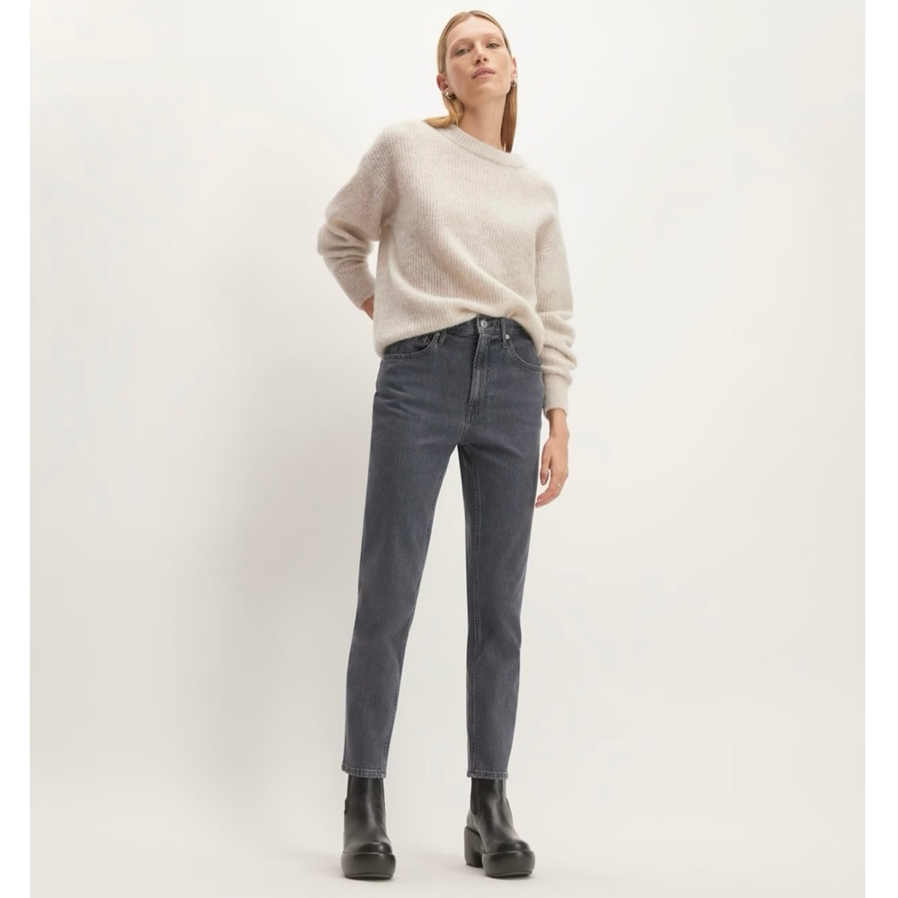 Everlane The Original Cheeky Jean Washed Charcoal Skinny Straight Gray Black